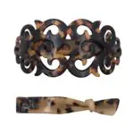 Classic Tortoise Shell Pattern Large Barrette Hair Clip For Thick Hair